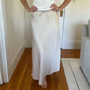 Abercrombie & Fitch Cream Tie Front Maxi Skirt
